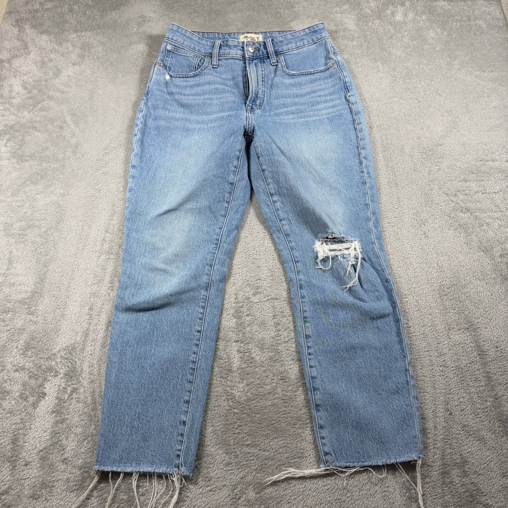 Madewell Curvy Perfect Vintage Jeans Women 29 Blue High Rise Distressed Mom